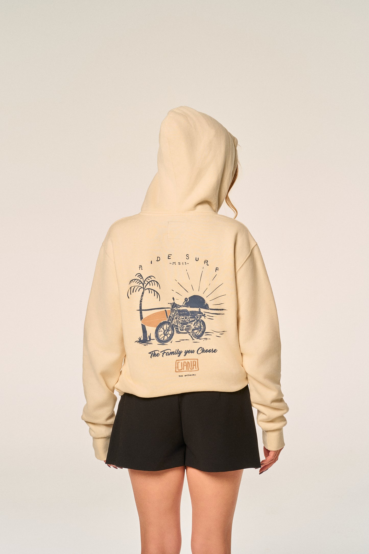 Sudadera capucha beige OANA